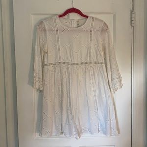 ZARA. trf collection. White eyelet dress.